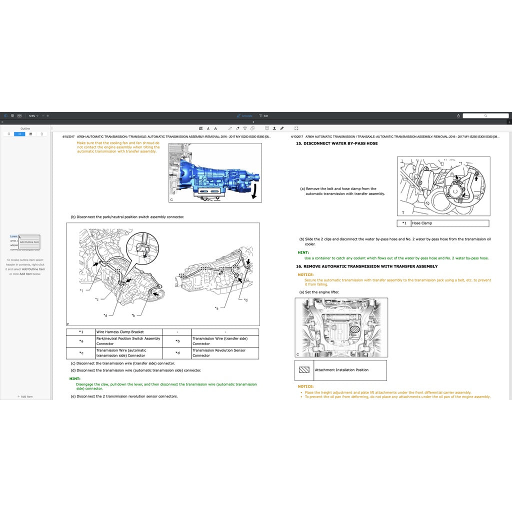 LEXUS IS300/IS350 2014-2017 Full Manual Set – Repair & Maintenance Manual