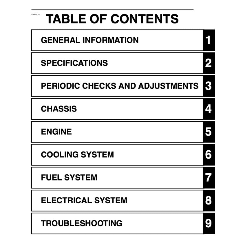 YAMAHA YZF-R1 2009-2011 Full Manual Set – Repair & Maintenance Manual and Spare Parts Catalog and User Handbook