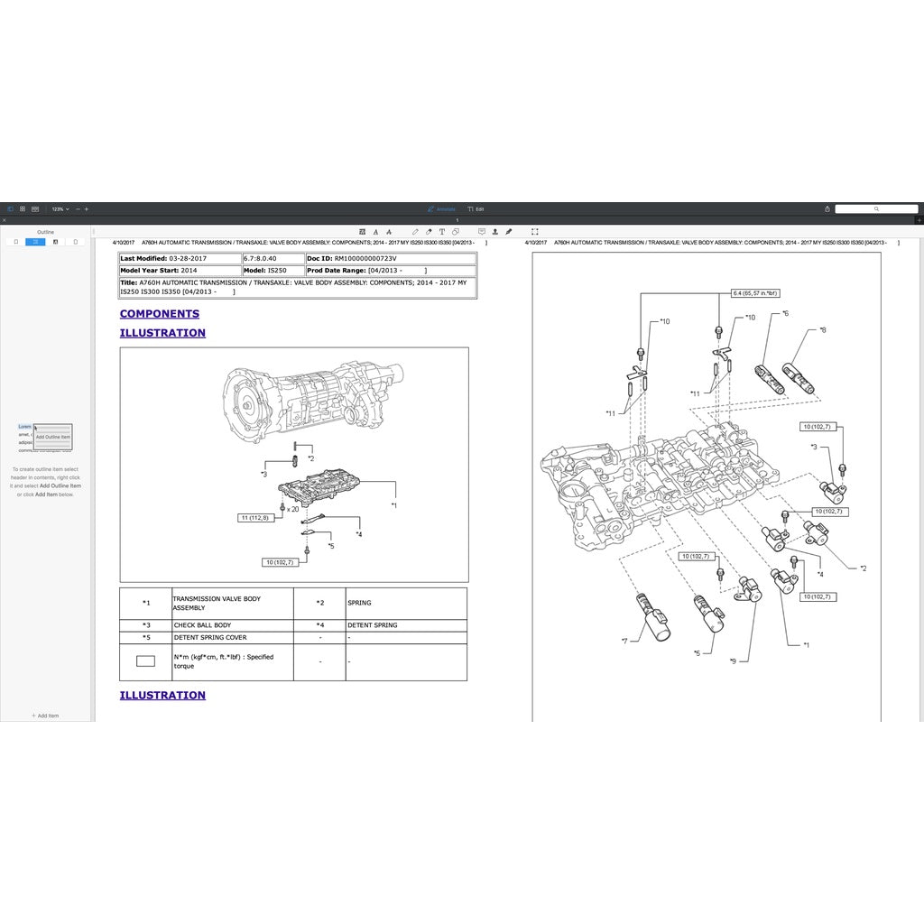 LEXUS IS300/IS350 2014-2017 Full Manual Set – Repair & Maintenance Manual