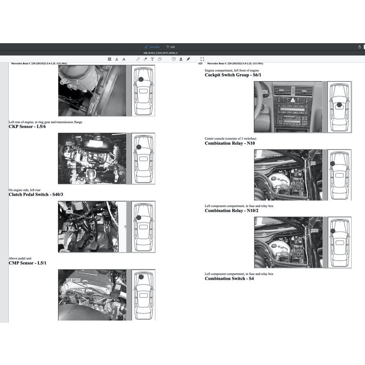 MERCEDES BENZ C-CLASS W202 M111 1993-2000 Full Manual Set – Repair & Maintenance Manual